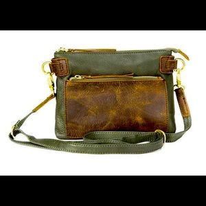 Leather crossbody bag.